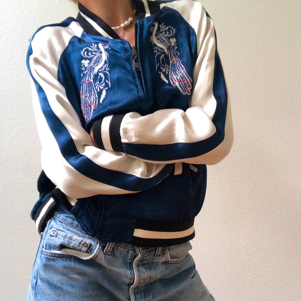 Zara Silk Bomber Jacket